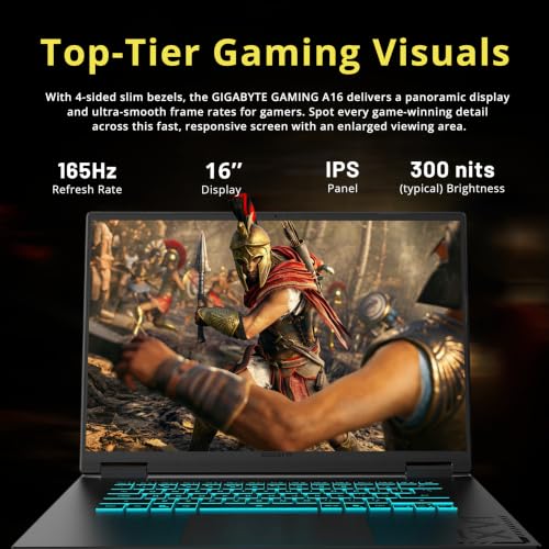 Image of GIGABYTE A16 16 inch WUXGA 165Hz Gaming Laptop, Intel Core i7-13620H, GeForce RTX 5070 8GB GDDR7, 16GB RAM, 2TB Storage(1TB SSD+1TB Docking Station Set), RGB Backlit Keyboard, Win 11, Black Steel