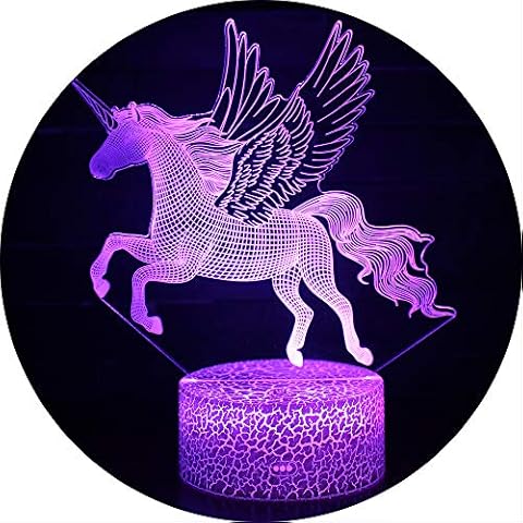 Ray-Velocity 3D Unicorn Optical Illusion Night Light 7 Color Change Table Desk Lamp for Home Décor Gifts for Kids Children Christmas Valentine's Day (A2) Cover