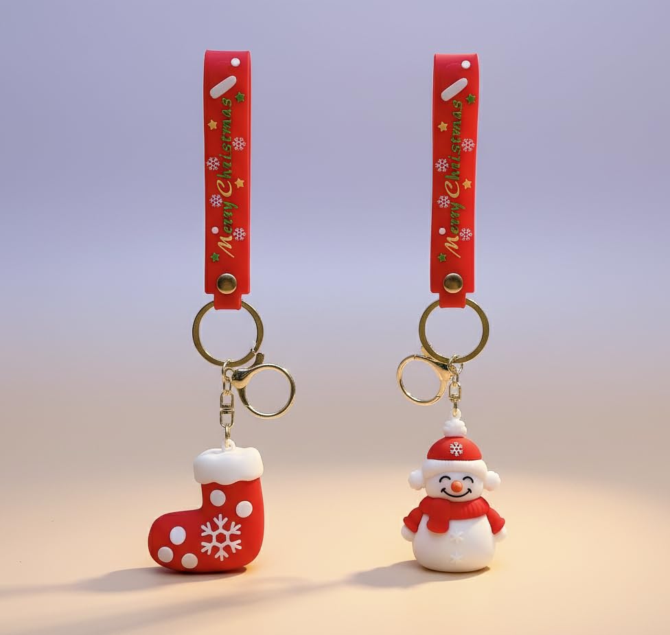 Image of Cute Cartoon Character Silicone 3D Key Chain with Strap Charm & Metal Hook, Merchandise Key Rings Gift for Kids Girls Boys Men & Women