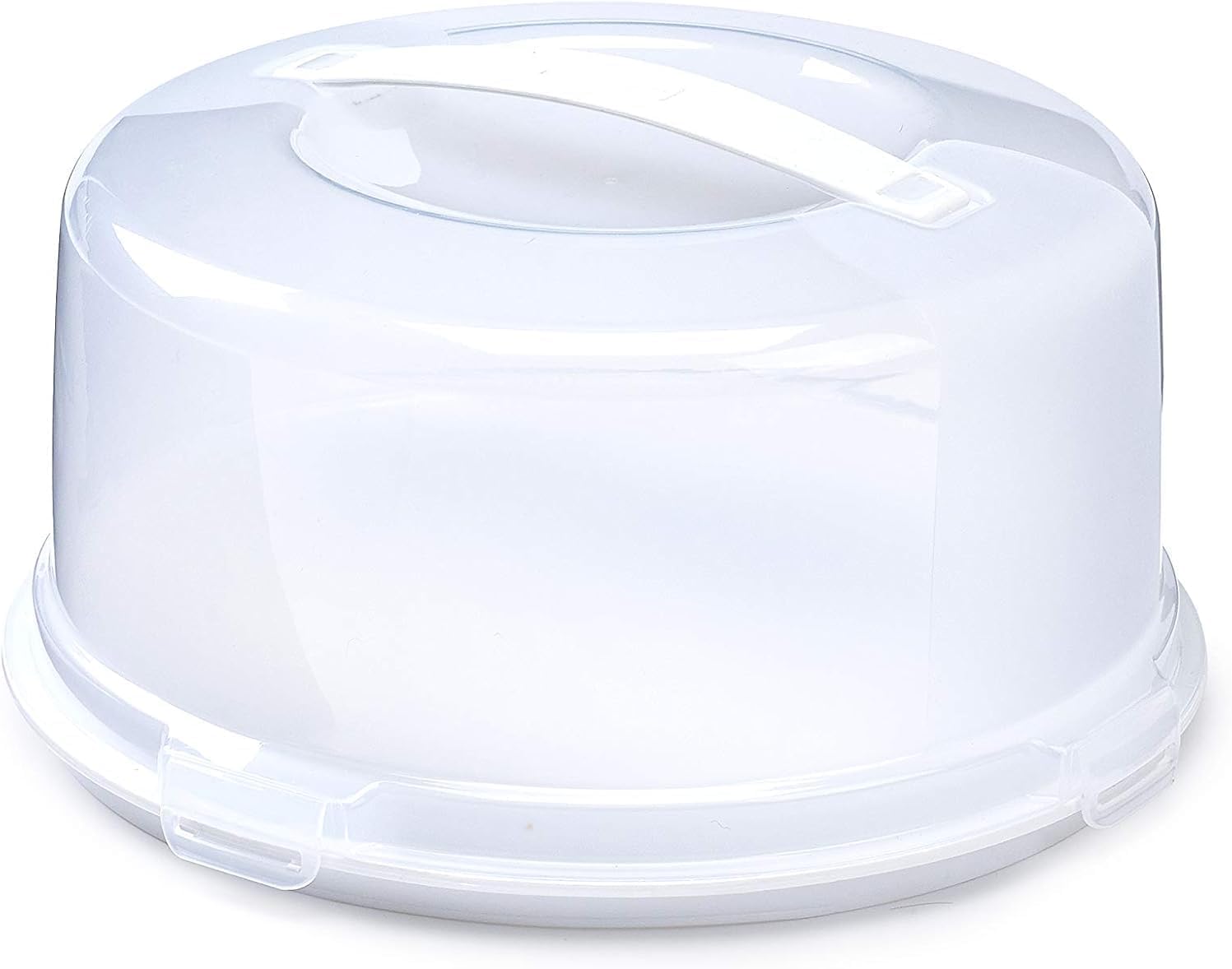 shopior Airtight BPA-Free Reusable Cake Storage Box – Portable Cake Carrier with Handle & Lockable Lid | Food Storage Container for Cakes, Bakes & Desserts | Durable Plastic (Round Cake Box- 1Pack)