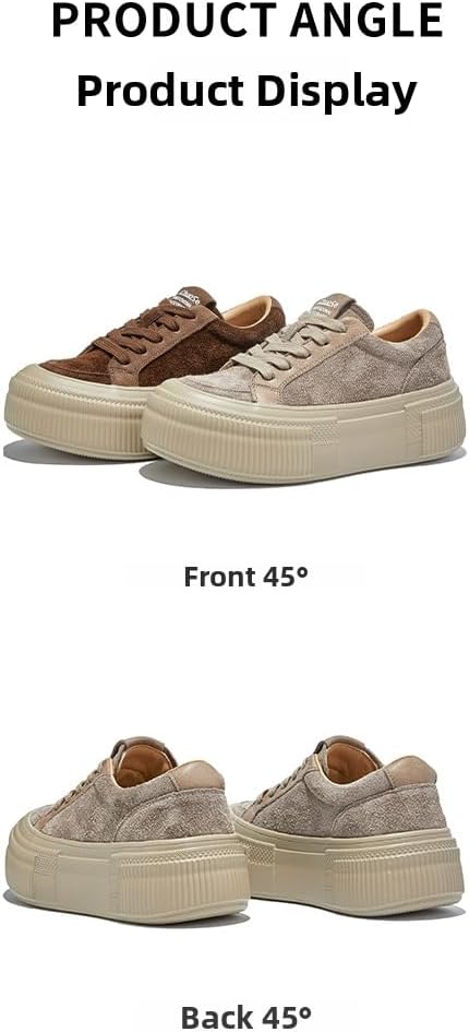 Women's Platform Sneakers, Lace-Up, Suede Material, Thick Sole, Casual Fashion Shoes - Image 5