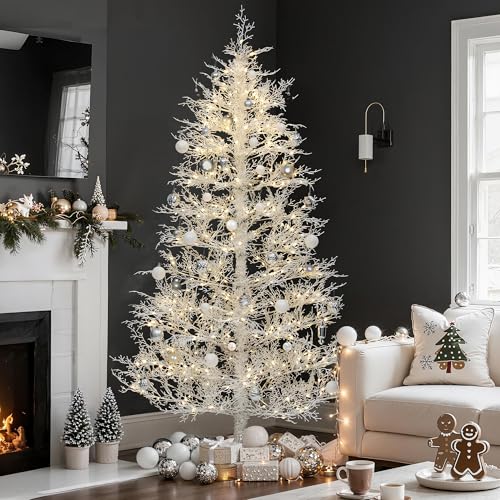 YITAHOME 180cm Weihnachtsbaum mit Fernbedienung, Künstlicher Weißer...