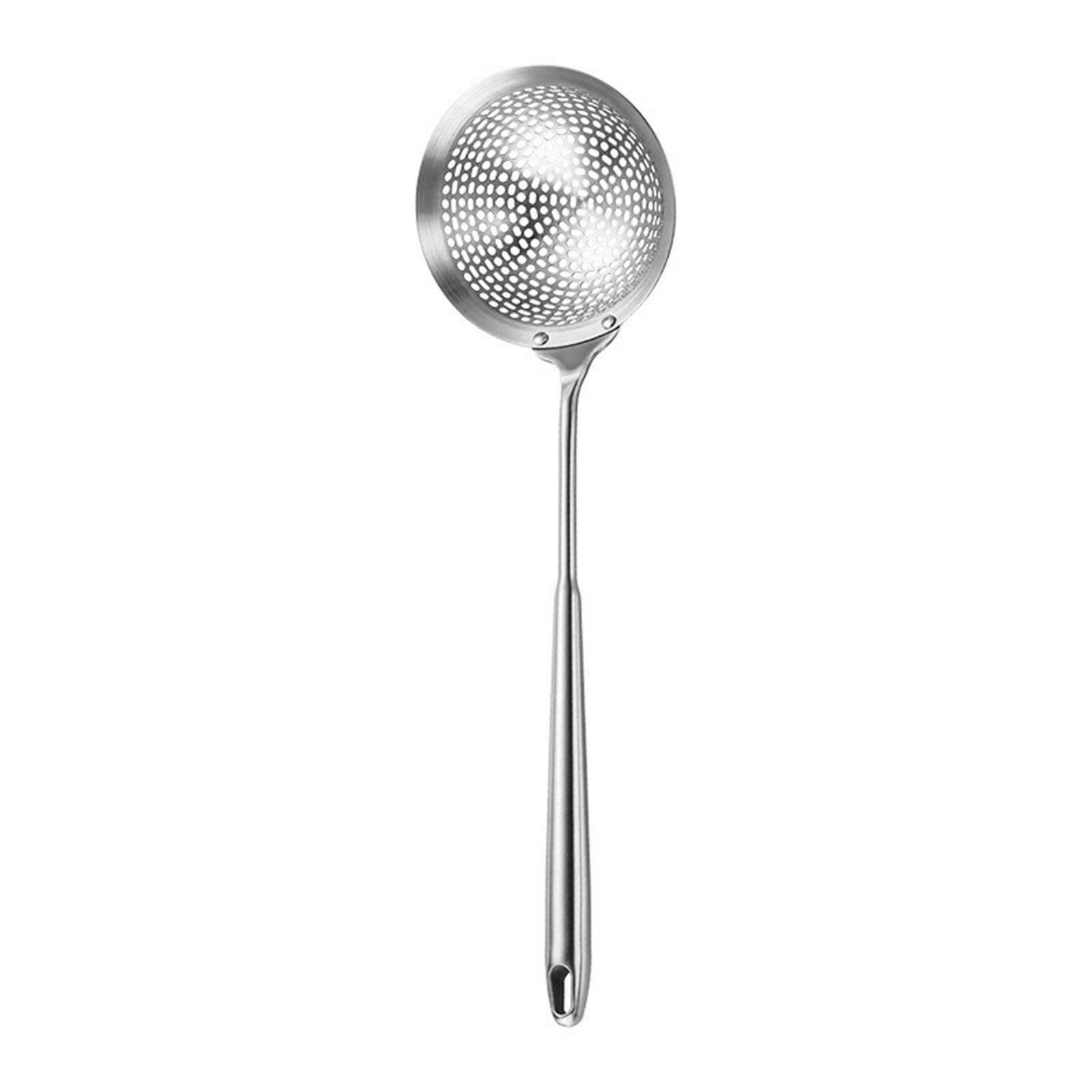 Elnwnnkc Kitchen Strainer Steel Slotted Spoon Skimmer Stainless Steel Slotted Spoon for Cooking Soup Draining