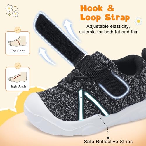 FEETCITY Toddler Walking Shoes Boys Girls Slip On Shoes Toddler Sneakers Kids School Shoes Athletic Running Shoes Toddler Barefoot Shhoes3