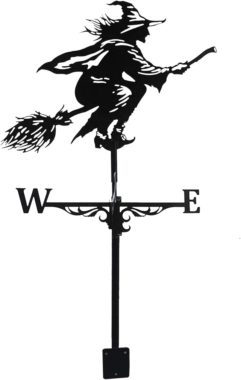 TAXXII Weathervanes for Garden Metal Wind Vane Roof Mount Weathervan Halloween Weather Vanes Roofs, Yard, Cupola/Witch/62 * 32Cm