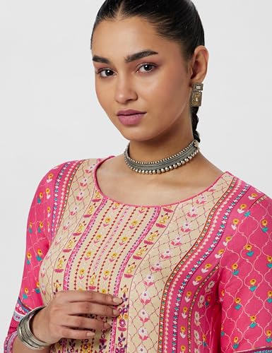 Image of BIBA Women Viscose Straight Fit Liva Printed Kurta