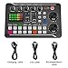 Live Sound Card, Mini Sound Mixer Board with 16 Effects and Voice Changer, Noise Reduction Bluetooth Live Sound Card Audio Mixer for Live Streaming, Podcast(Black,190 * 118 * 28mm)