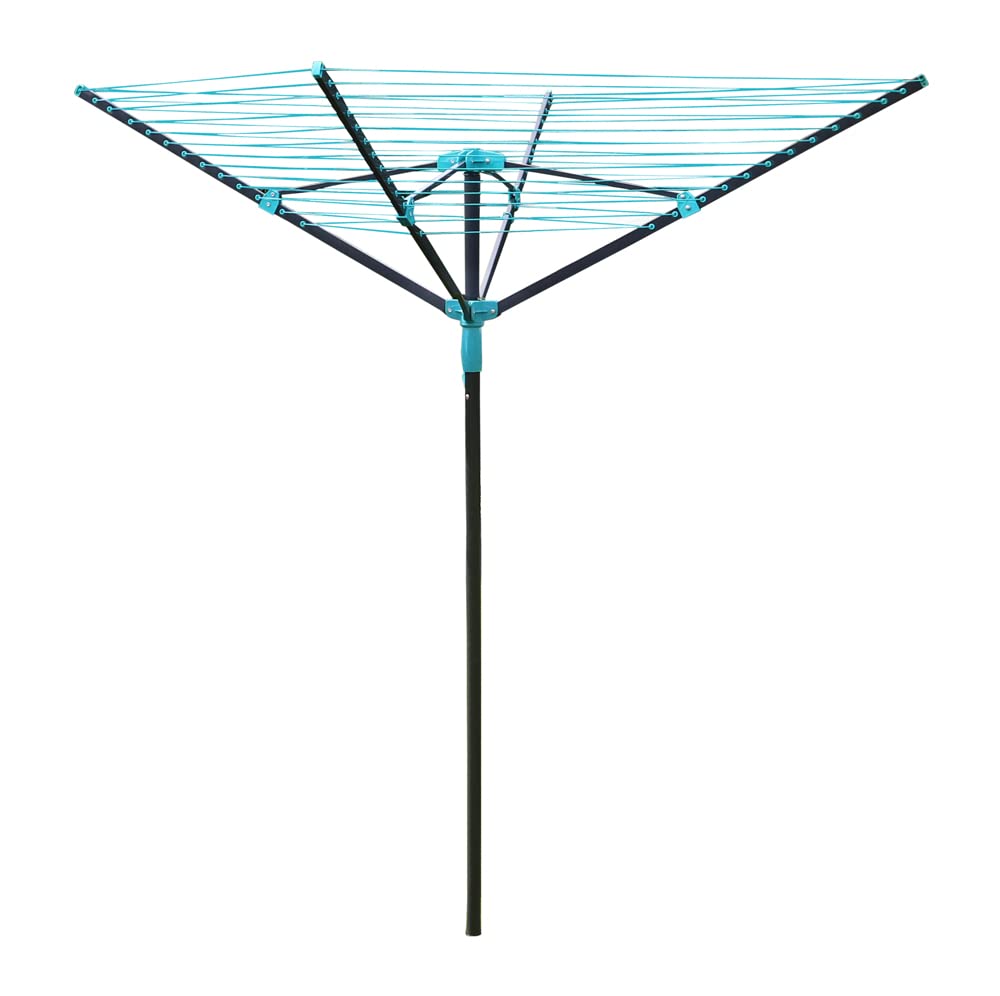 JVL 4 Arm Powder Coated Steel Rotary Airer, 50 Metres