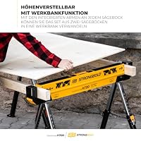 STRONGBOLD Arbeitsbock 2er-Set H700, Schwerer Sägebock für multifunktionale Anwendungen, einschließlich Metall und Brennholz, ideal für den Werkbankaufbau, mit kompaktem Design – Ansicht 6
