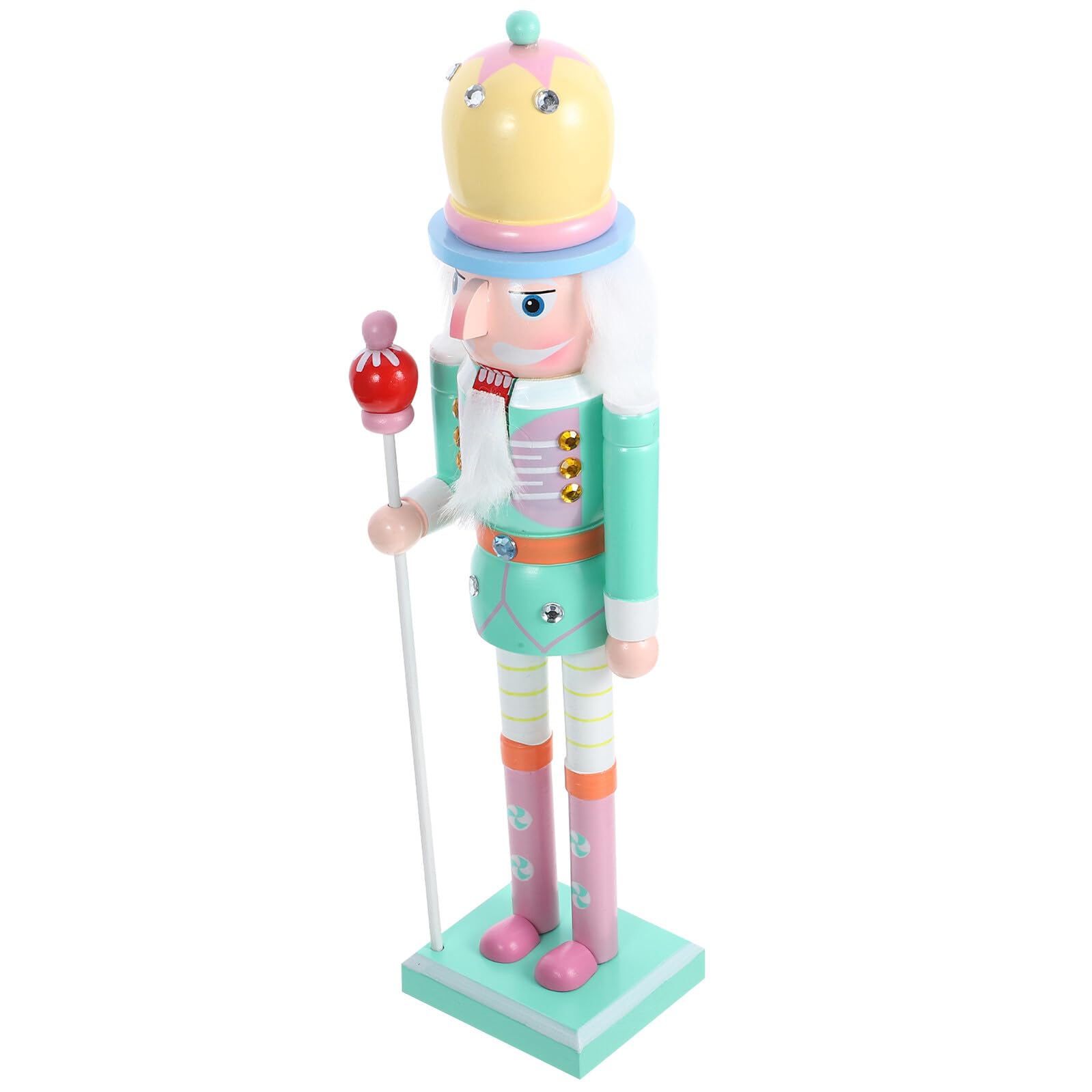 LABRIMP Christmas Wooden Nutcracker Ornament Small Handmade Holiday Nutcracker Figure for Winter Home And Party Decoration