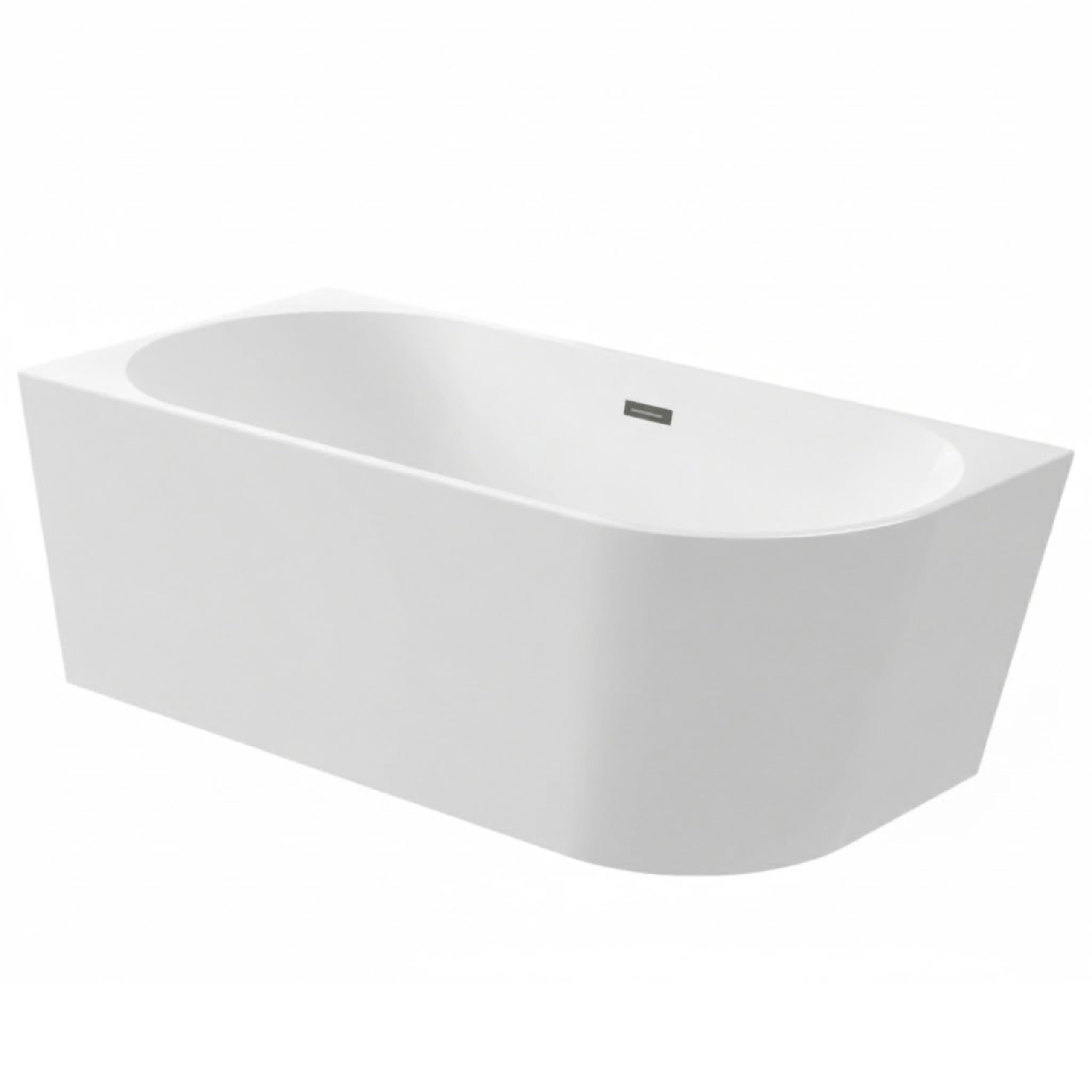 Baignoire îlot gauche 320 L - Design d’angle minimaliste avec bonde Click-Clack chromée - Baignoire d’angle îlot 170 x 80 cm, acrylique 3,5 mm pour meilleure rétention de chaleur - cadre acier