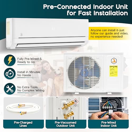 Albott 12,000 BTU DIY Mini Split AC & Heating System with Pro Fast-Fit Set