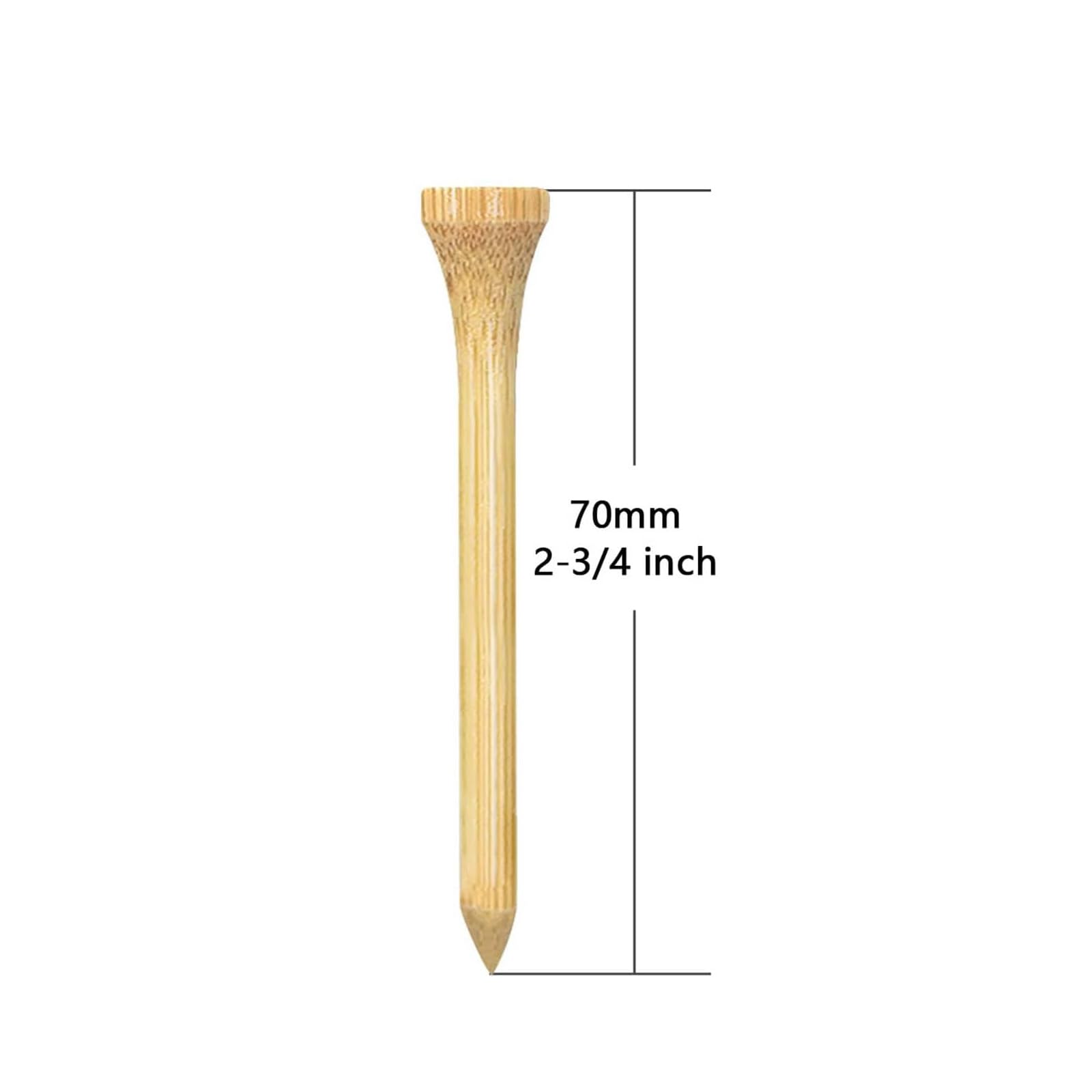 Zivisk Wooden Golf Tees 2-3/4 inch 100 Count, Long Golf Wood Tees(Natural,70mm) - Image 2