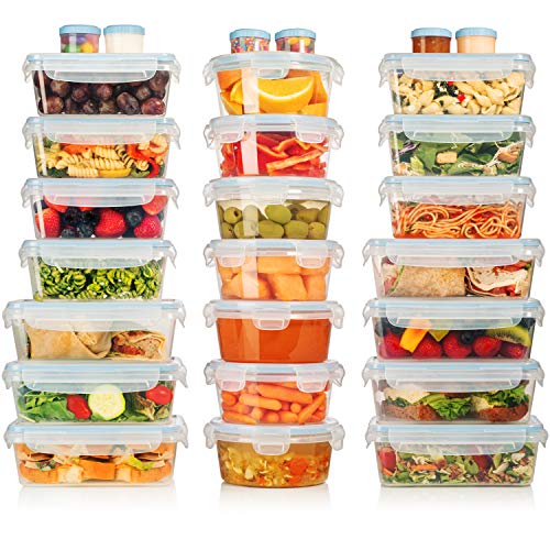 HUGE SET - 42 Pack - Food Storage Containers with Airtight Lids - Easy Snap Lock - Leak Proof Lunch/Bento Box - BPA Free - Freezer & Microwave Safe - Plastic Storage Container Set - by Shazo - Thumbnail 7