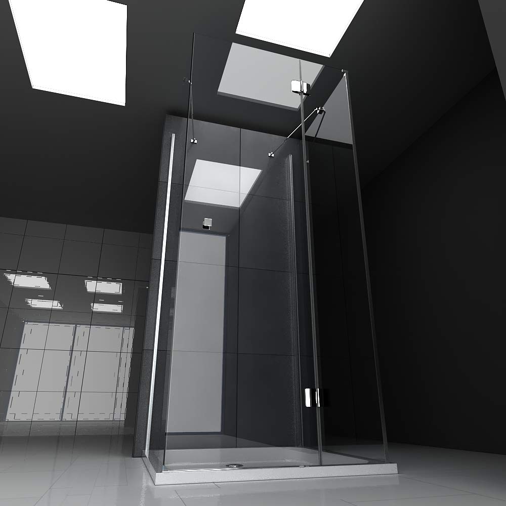 Alpenberger U-Duschkabine 80x100x195 Cm – Mit Glasveredelung, 6 Mm ESG-Sicherheitsglas