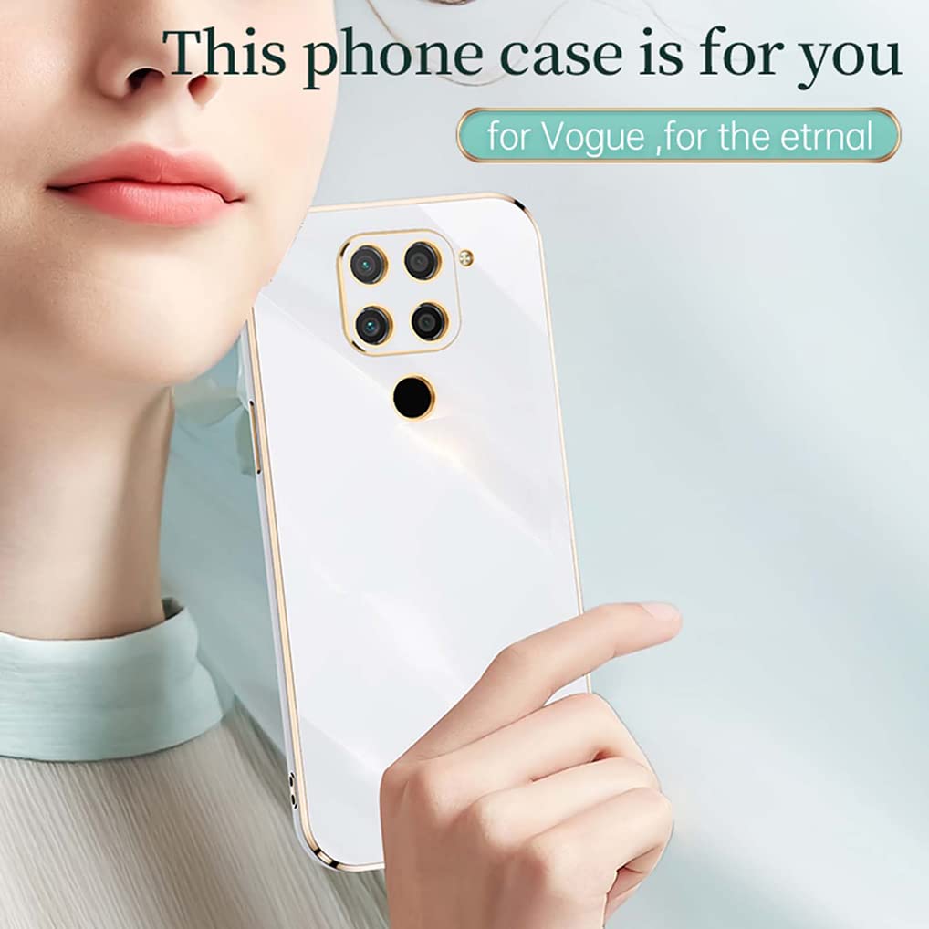SEAHAI Cover In Silicone TPU Glitter Per Xiaomi Redmi Note 9S E Note 9 Pro - Morbida, Antiurto E Sottile, Colore Bianco Con Effetto Phnom Penh