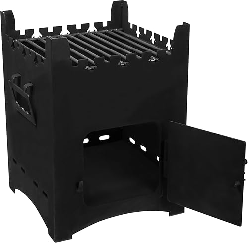 Juego de estufa Kazan Mangal de alta resistencia +  12L - BBQ Kabab Russian Shashlyk Picnic Camping al aire libre Parrilla de barbacoa portátil -