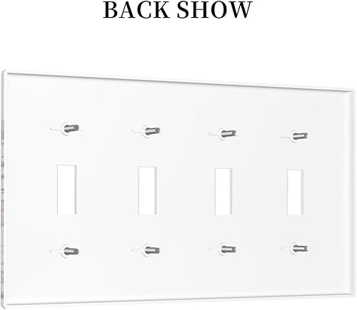 Miniatura 243 de Placa de pared dúplex de receptáculo de dispositivo de 1 gang de madera envejecida blanca gris con veta de tablón, cubierta de enchufe eléctrico de