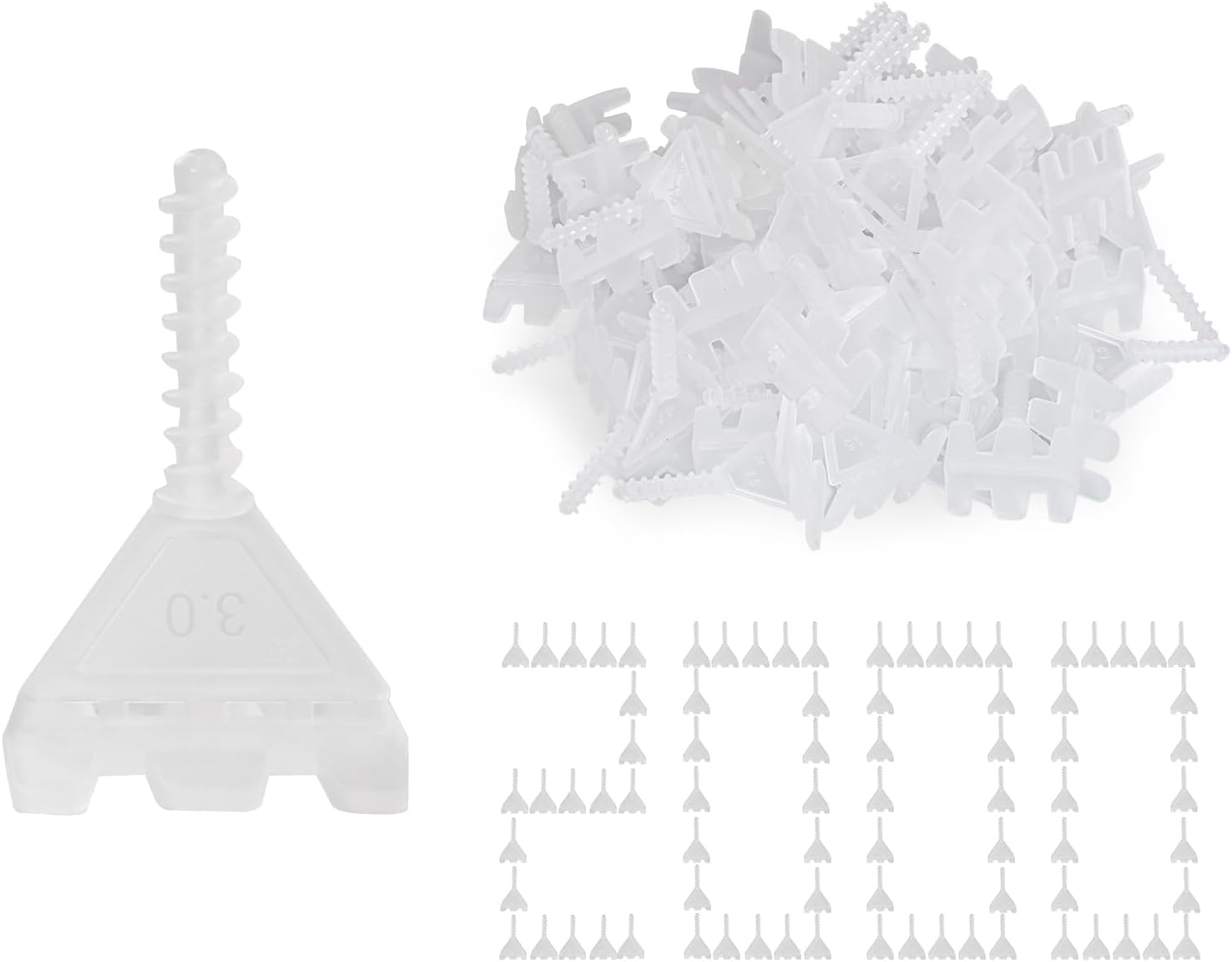 Storystore Tile Leveling System Clips, 2000 Pcs Tile Spacers 1/8 Inch Tile Leveling Clips for Wall/Floor Ceramic Tile and Stone Installation, Effortless DIY Install, Precision Gap Control