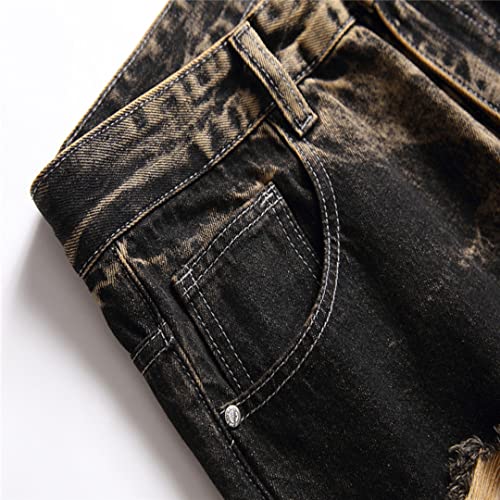 Mens Slim Fit Stretchy Jeans Pants Vintage Ripped Casual Straight Legged Skinny Jean for Men4