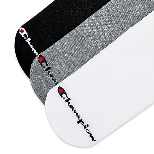 Image of Champion Men's Cushioned Crew Socks 5-Pack - Moisture-Wicking Athletic Crew Socks with Arch Support (Sizes 6-12)
