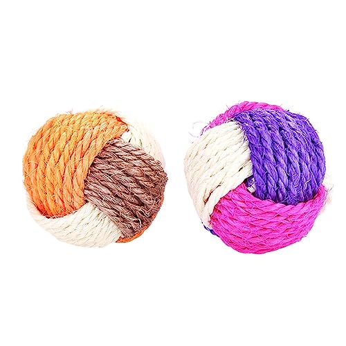 サイザルボール 猫のおもちゃ 猫の爪とぎおもちゃ ボール 子猫用ボールおもちゃ 室内猫用 噛みつき防止 ペット用品 猫の好意