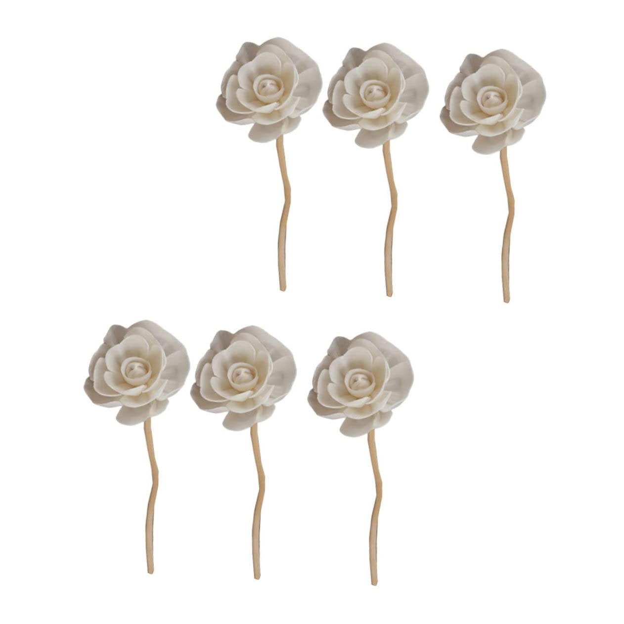 ULTECHNOVO 6pcs Bâtonnets Diffuseurs en Rotin Forme Fleur pour Diffuseur de Parfum Intérieur, Matériau Synthétique, Décoration Chambre ou Hôtel