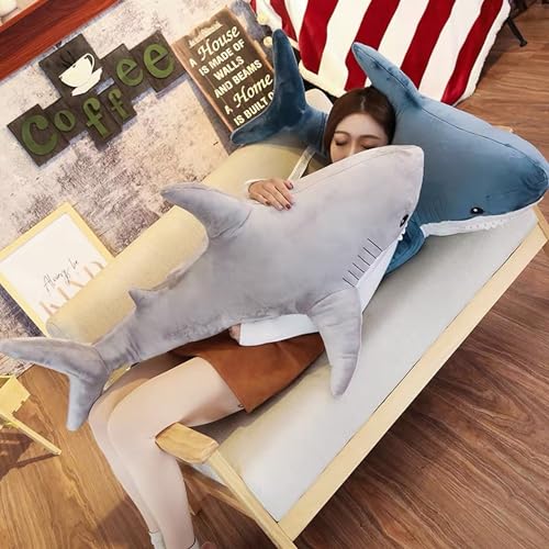Image of Ryttir XXL Giant Shark Stuffed Animal, Chubbier Shark Pillow Plush Body Pillow, Perfect Christmas Stress Relief Gift for Kids & Women