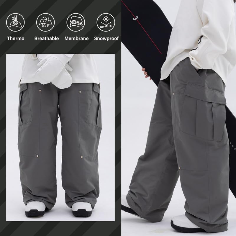 SNOWVERB Damen und Herren, superweit, 15 K, wasserdicht, Snowboard-Skihose, Arbeitskleidung, lockere Passform, Schneehose für Wintersport