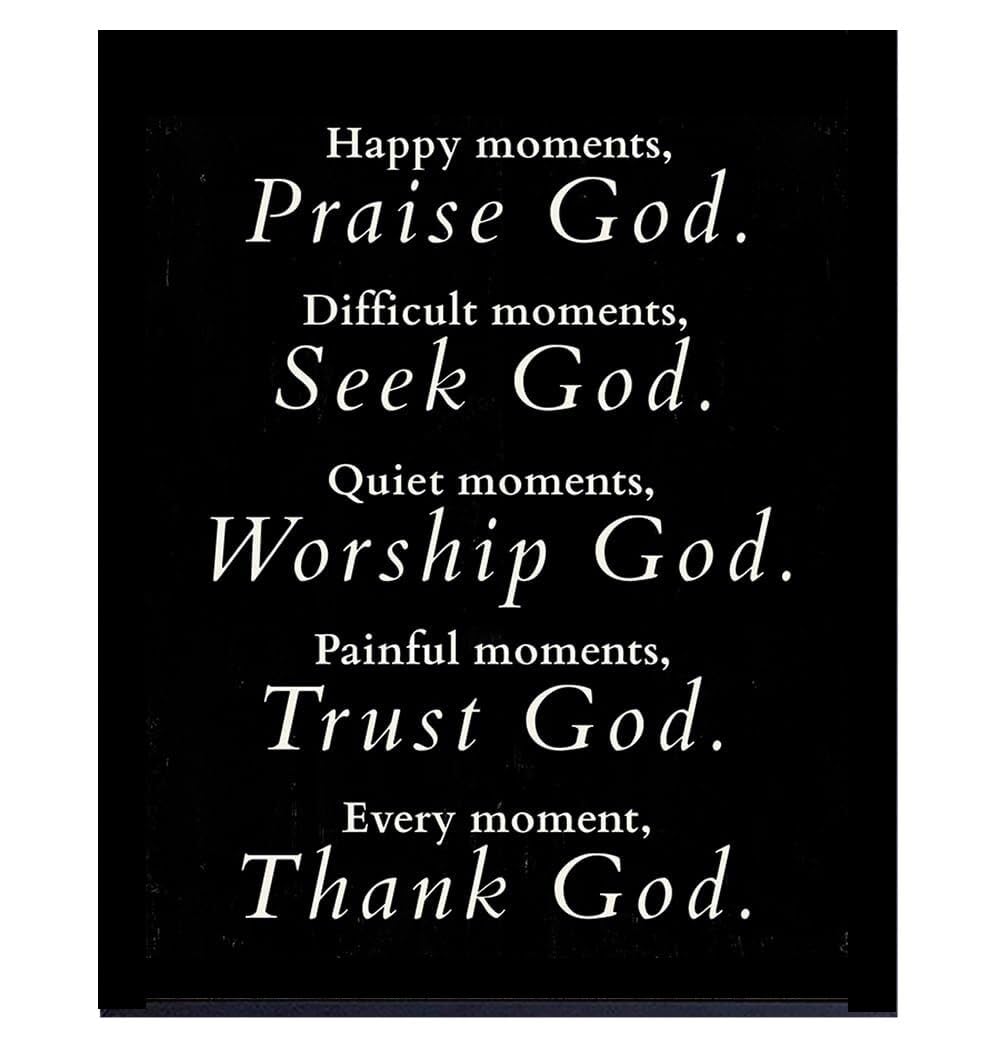 FOPURE Man Cave Christian Decor - Thank God Spiritual Wall-Art, Inspirational Quote Canvas Print, Religious Gift for Men(Framed,08x12inch(20x30cm))