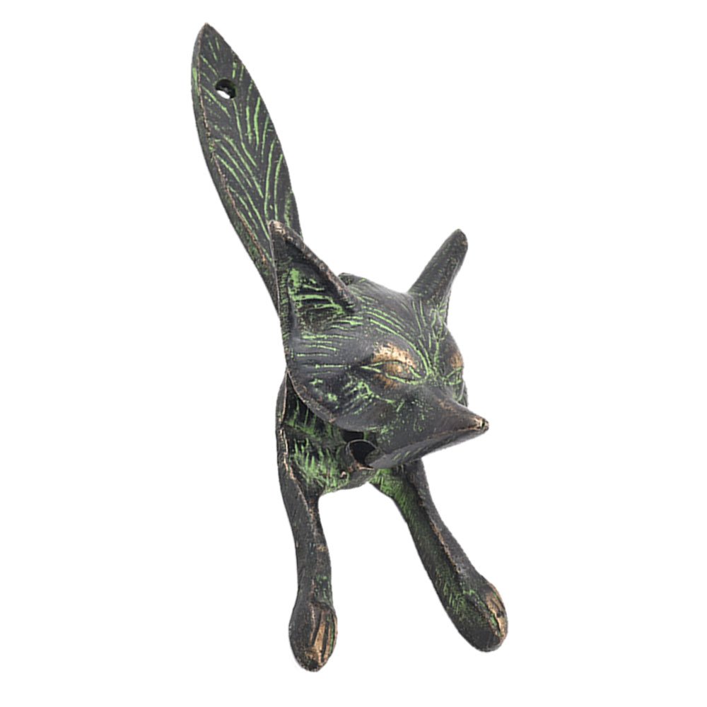 IndianShelf Solid Brass Fox Head Door Knocker for Main Door - Handmade Antique Style Front Door Hardware - Decorative Fox Head Shape Home Entrance Accessory, 15.24 Cm