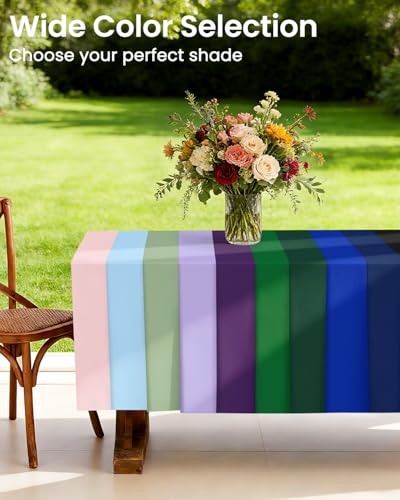 Image of LANLISA 4 Pack Dark Green Plastic Tablecloth Disposable, 54 x 108 Inch