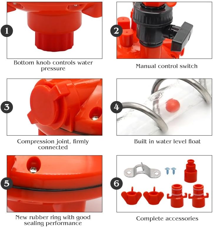 Chicken Farm Water Pressure Regulator Chicken Nipple Drinker Lnstall Accessories Farm Animal Supplies Feeding Watering Supplies (Yellow)