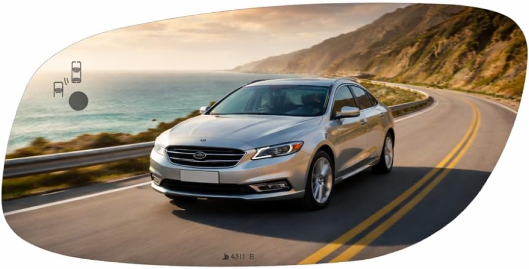 Burco 4311B Flat Driver Side View Non-Heated Mirror Glass with Blind Spot, OEM# DG1Z17K707B/AG1Z17K707DD, Fits Ford Taurus, Police Interceptor Sedan, Special Service Police Sedan, EC Fit Over