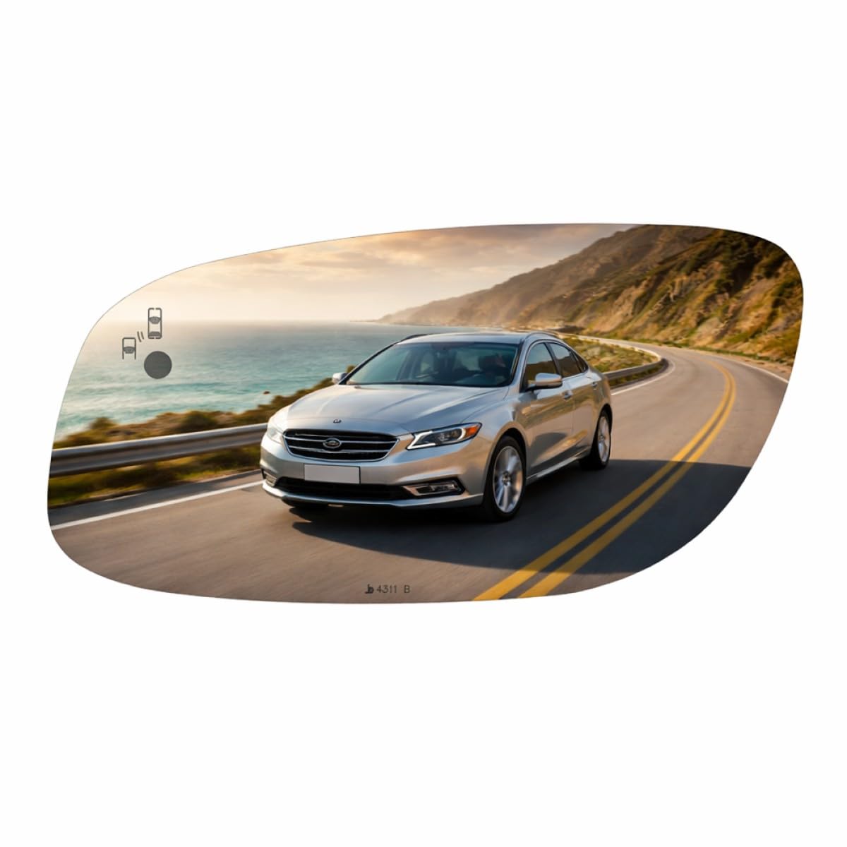 Burco 4311B Driver Side Power Replacement Mirror Glass with Lasered Holes to use with Factory Blind Spot Detector for 2010-2017 FORD TAURUS