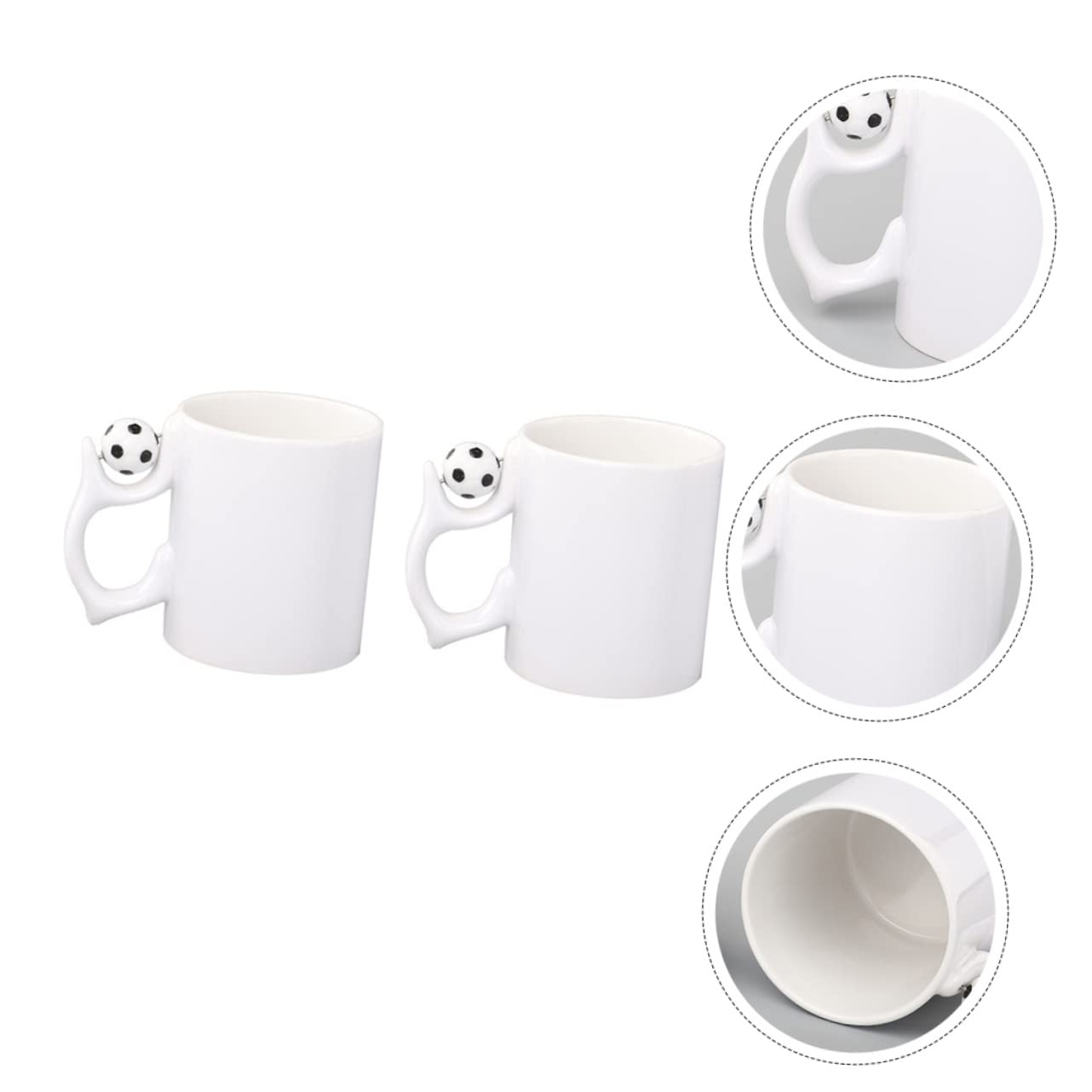 ABOOFAN 2 Set Coppa Di Calcio Tazze Doppio Tazzine Caffe Bicchieri Caffe Coffret Mug Tazza Da Latte Bicchierini Da Caffe Tazza Da Tazza Boccale Di Latte Tazza Di Caffè Ceramica 2 Pezzi * 2