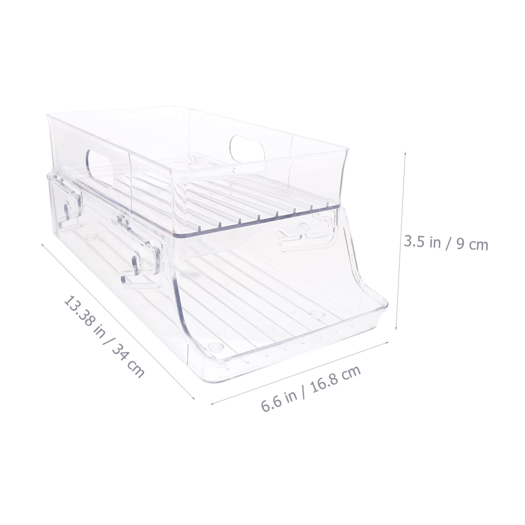 Contenitore Portabevande per Frigorifero Trasparente Ruote, Distributore di Lattine per Bevande Refrigerate, Organizer Plastica Salvaspazio per Cucina e Conservazione Alimenti