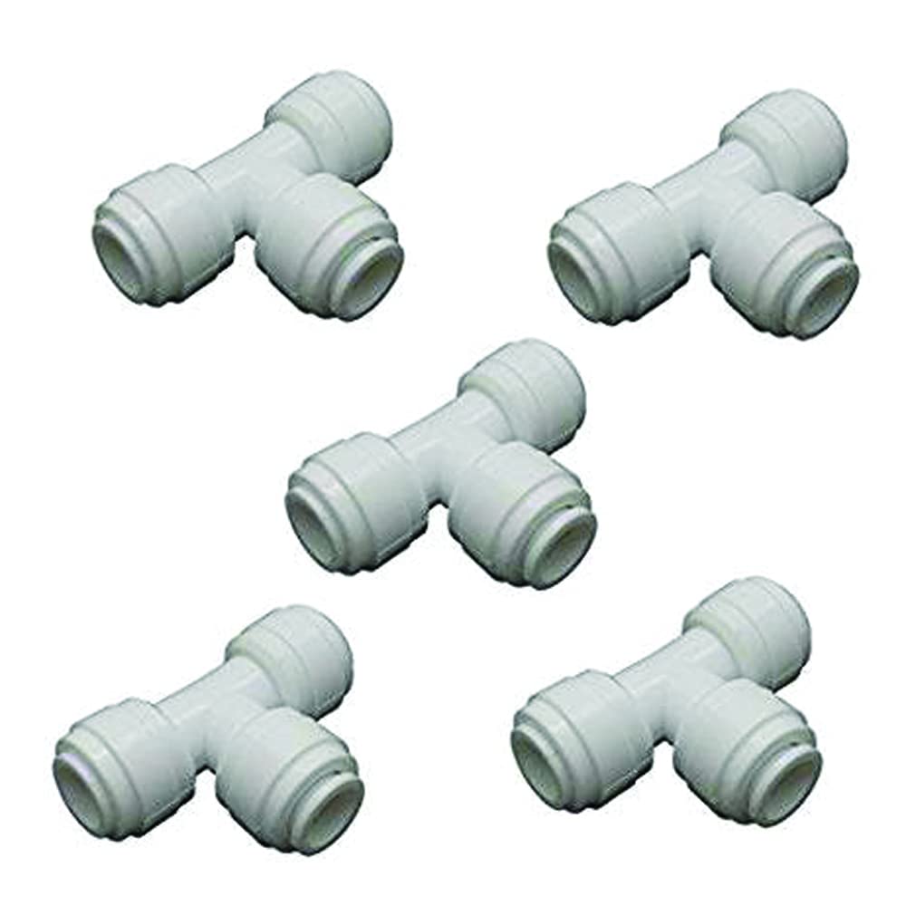 Rare Earth 3/8 inch Tee Connector Push to Connect Fittings Plastic Quick Fitting for water purification & RO System (Pack of 5)-image-43