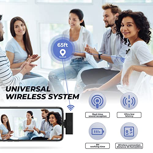 Lavalier-Mikrofon für Smartphone Plug-Play-Wireless-Ansteckmikrofon mit Rauschunterdrückung, Auto-Sync für… - Image 7
