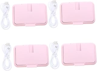 Alasum 4 Pcs Wipe Warmer Make up Holder Car Stand Portable Car Heater Diapers Newborn Baby Wet Tissue Case Portable Baby Wipe Warmer Portable Wet Wipe Warmer for Baby Wet Tissue Heater