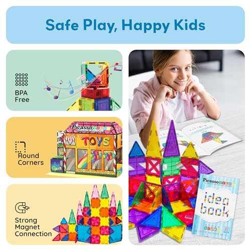 image for PicassoTiles Magnetic Tile Building Idea Book 230 Pages Illustrated De