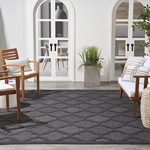 Tapete decorativo Nourison 7 x 10 pies Charcoal Black