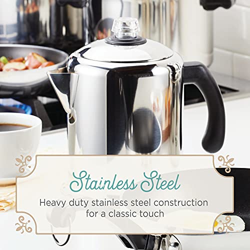 Farberware 47053 Classic Edelstahl Yosemite 12 Tassen Kaffee Perkolator 12 Tassen Kaffeemaschine silber – Bild 3