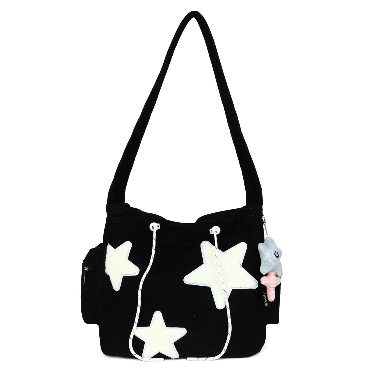 Inshere Cute Star Crossbody Bag, Aesthetic Y2K Kawaii Messenger Bag, Nylon Star Shoulder Bag Tote Bag for Women Men Teen Girls