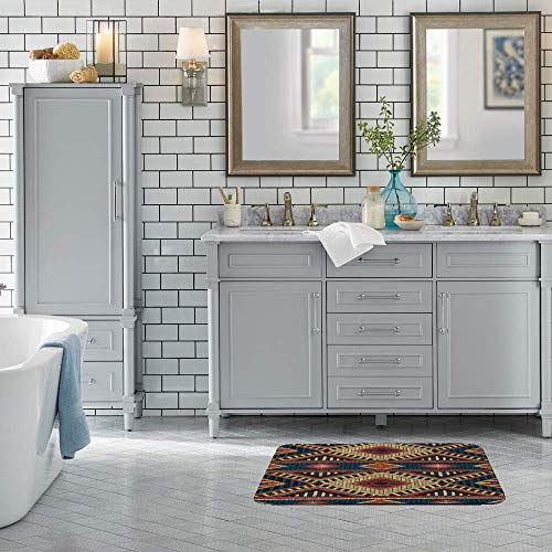 Tapis de bain antidérapant et absorbant en coton brodé de 91x61 cm - 4