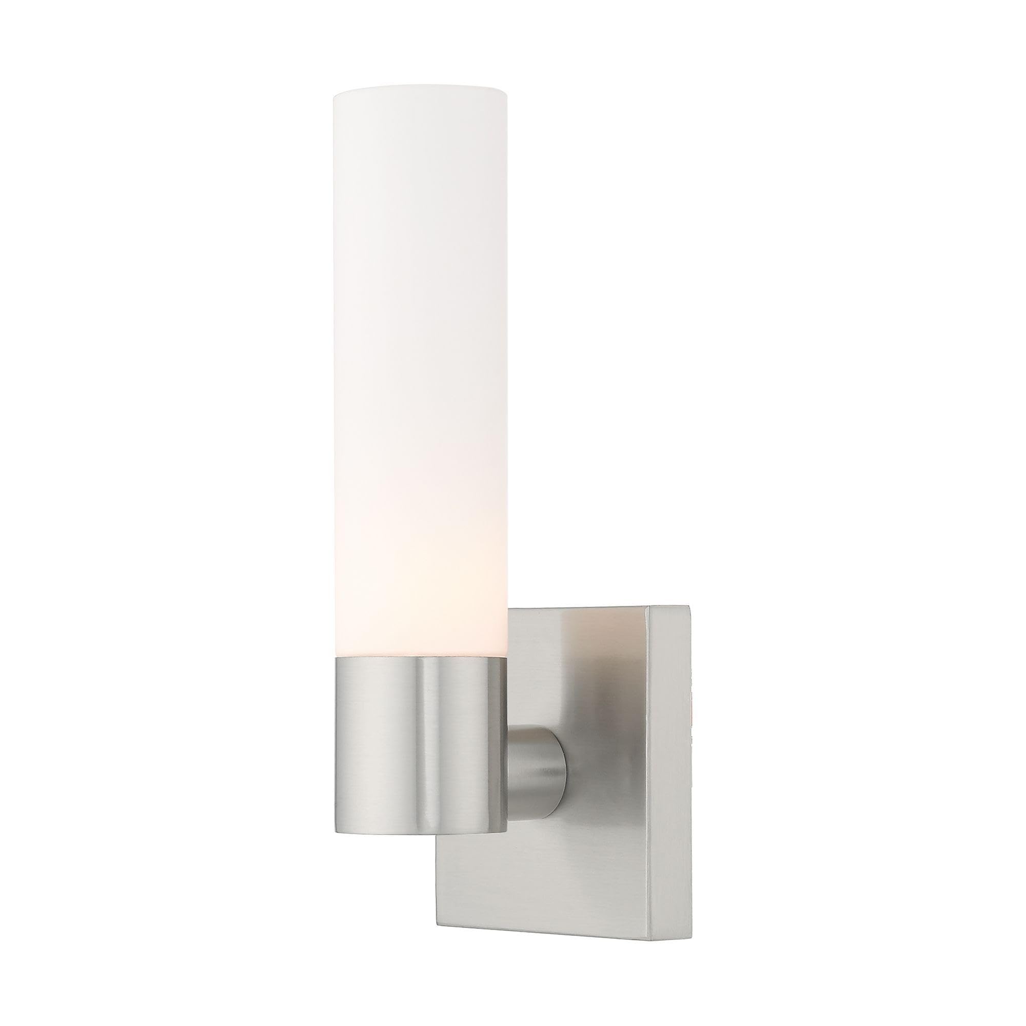 Livex Lighting 10101-91 Aero 1-Light Wall Sconce, Brushed Nickel