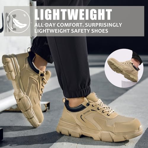 Image of Steel Toe Shoes for Men Lightweight Puncture Resistant Safety Footwear Work Shoes Men Safety Work Shoe Comfortable for Construction Warehouse Jobs