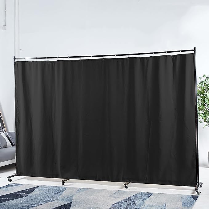 Separadores de habitación, ancho ajustable de 7 a 11 pies, marco de metal con ruedas universales bloqueables, división de pantalla de privacidad