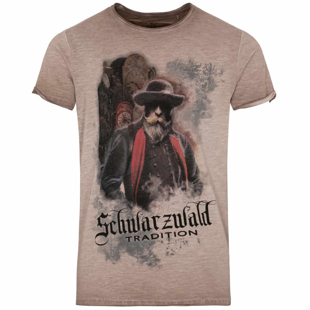 Hangowear Shirt Schwarzwälder beige | Tshirt Herren Schwarzwald Print