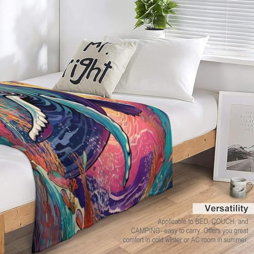 Couverture polaire baleine 150x200 plaid canapé - 7